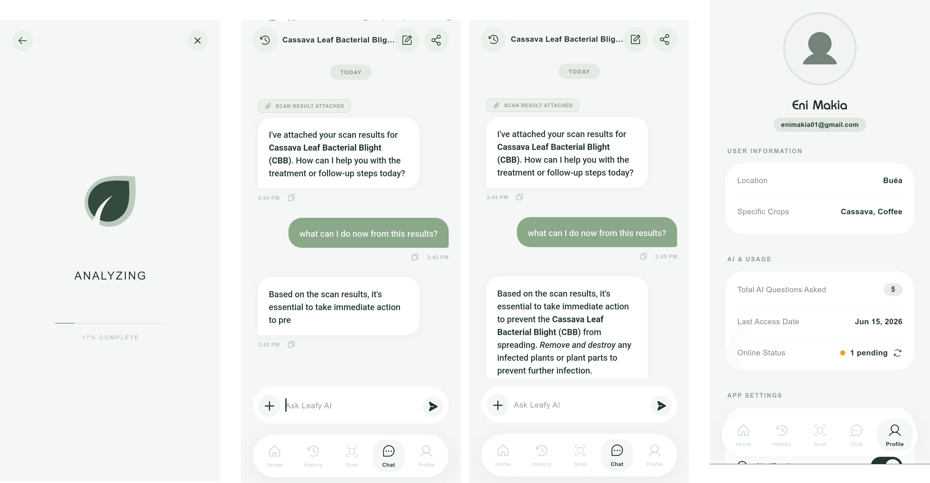 Settings and profile