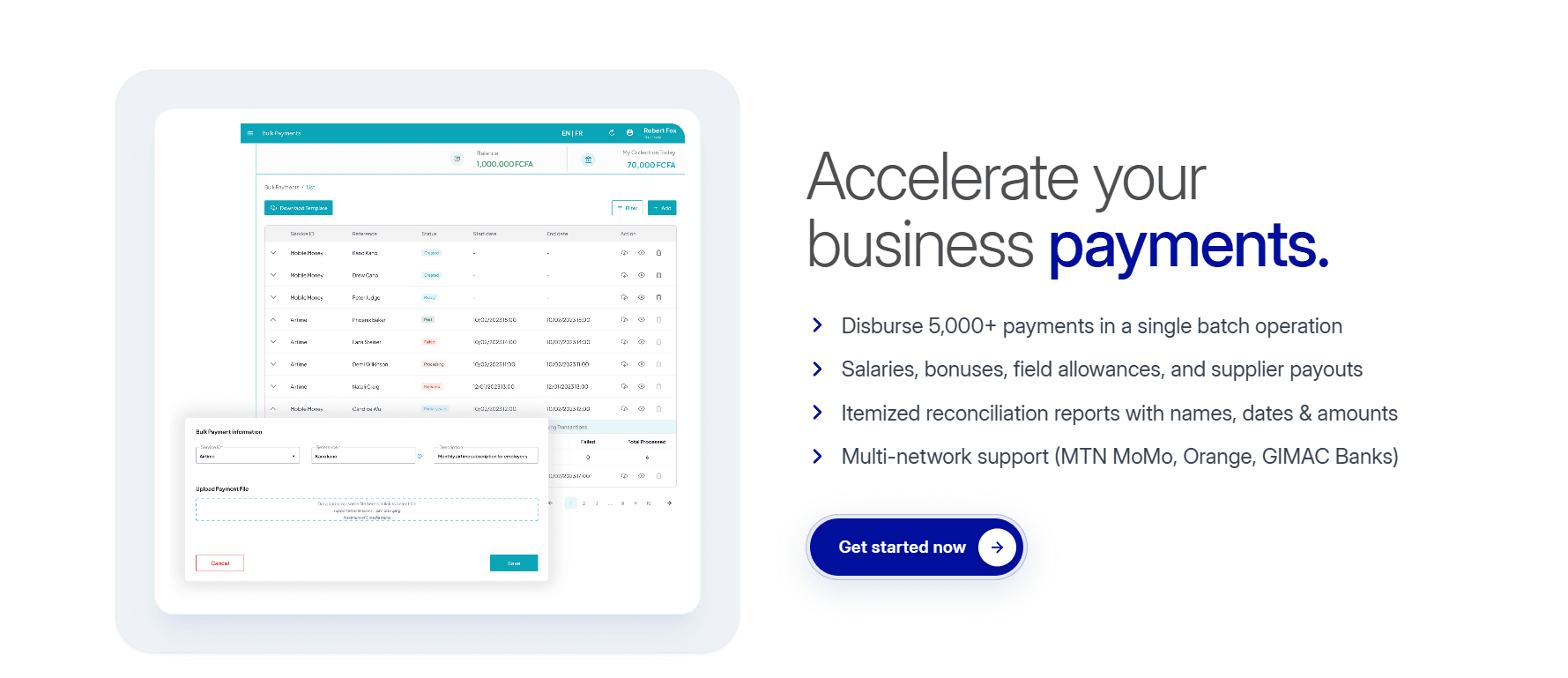 Bulk Disbursements & Multi-Step Payout Stepper