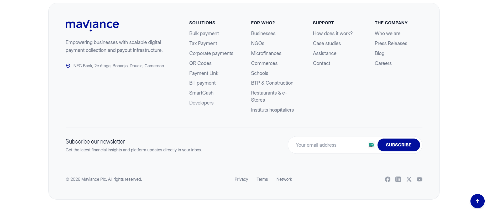 Footer Navigation & Regulatory Footprint