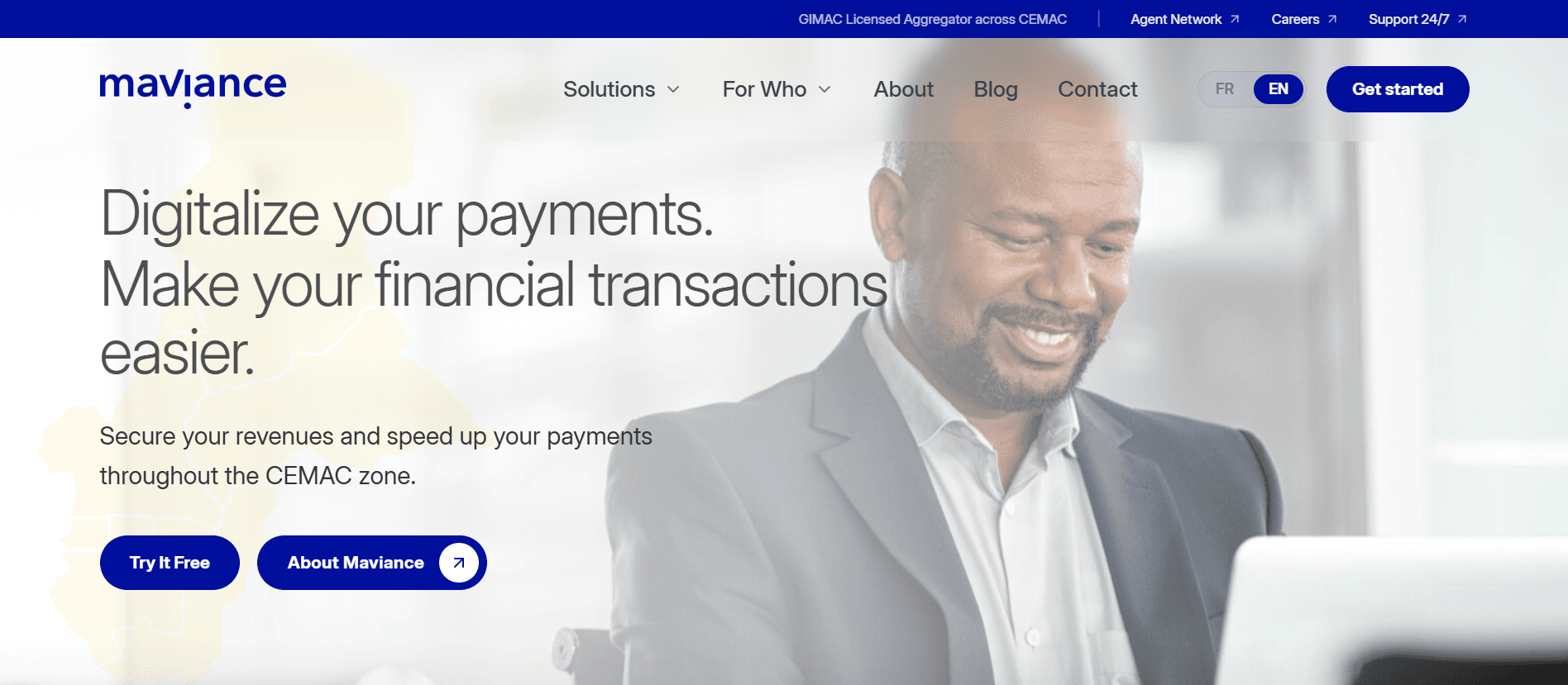 Maviance B2B Payment Platform Hero